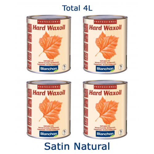 Blanchon HARD WAXOIL (hardwax) 4 ltr (four 1 ltr cans) SATIN NATURAL 01121383 (BL)